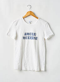 T-shirt coupe droite manches courtes blanc PARIS ATELIER & OTHER STORIES femme