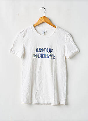 T-shirt coupe droite manches courtes blanc PARIS ATELIER & OTHER STORIES femme