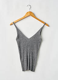 Top col v fines bretelles gris H&M femme