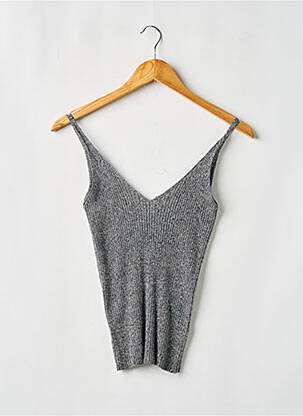 Top col v fines bretelles gris H&M femme