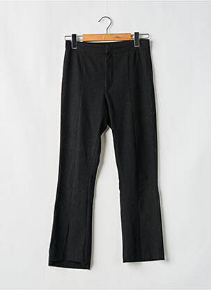 Pantalon droit fermeture zippée sous rabat avec crochet noir BERSHKA femme