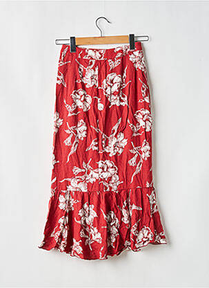 Jupe mi-longue coupe évasée rouge ZARA femme