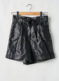 Short fermeture zippée sous rabat boutonné noir GRACE & MILA femme