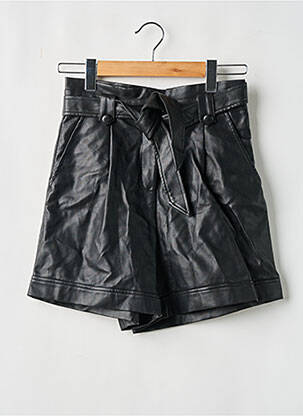 Short fermeture zippée sous rabat boutonné noir GRACE & MILA femme
