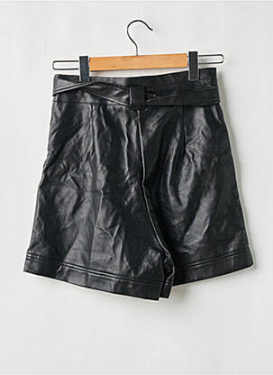 Short fermeture zippée sous rabat boutonné noir GRACE & MILA femme