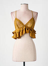 Top col v fines bretelles jaune NEW LOOK femme
