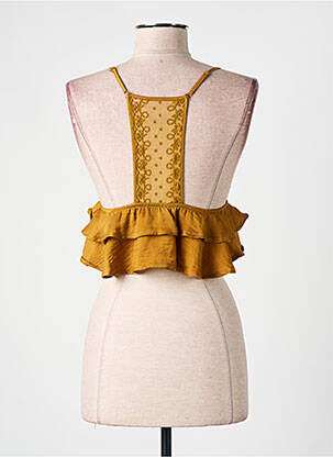 Top col v fines bretelles jaune NEW LOOK femme