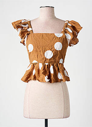 Top imprimé fantaisie fines bretelles marron H&M femme
