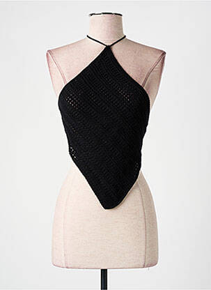 Top coupe cintrée fines bretelles noir NASTY GAL femme