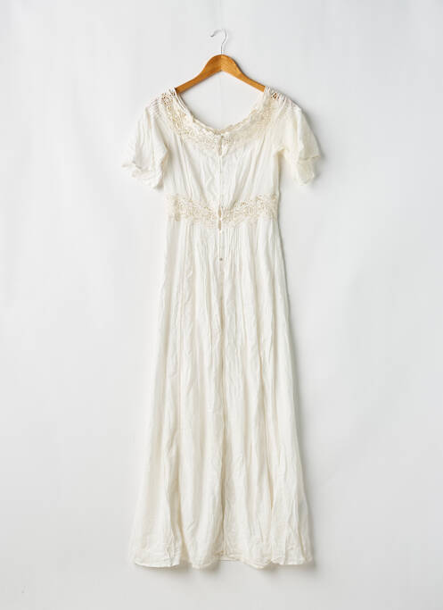 Robe longue manches courtes manches courtes blanc ZARA femme
