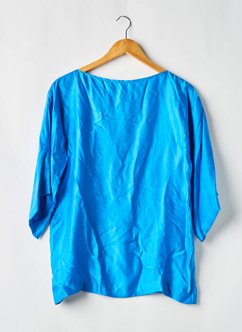 Top coupe fluide manches 3/4 bleu CLIVET femme