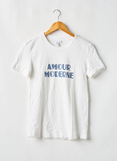 T-shirt coupe droite manches courtes blanc PARIS ATELIER & OTHER STORIES femme