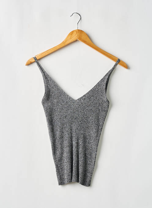 Top col v fines bretelles gris H&M femme