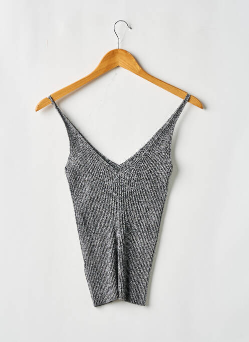 Top col v fines bretelles gris H&M femme