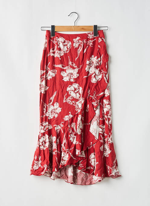Jupe mi-longue coupe évasée rouge ZARA femme