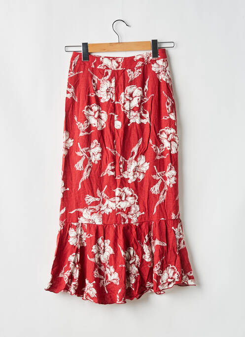Jupe mi-longue coupe évasée rouge ZARA femme