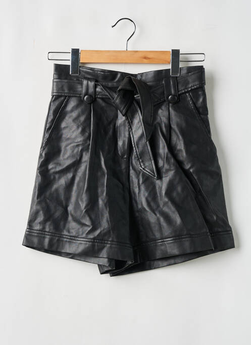 Short fermeture zippée sous rabat boutonné noir GRACE & MILA femme