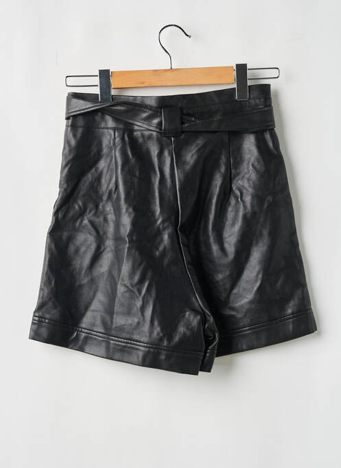 Short fermeture zippée sous rabat boutonné noir GRACE & MILA femme