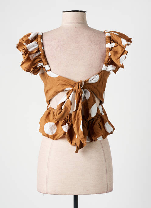 Top imprimé fantaisie fines bretelles marron H&M femme