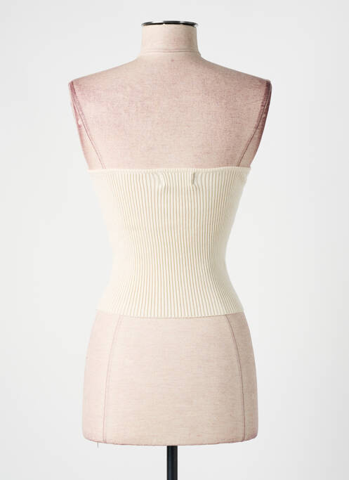 Top coupe cintrée sans manche beige CIDER femme