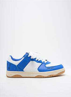 Baskets matière lisse bout rond bleu TEDDY SMITH homme