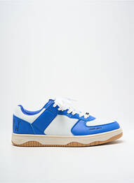 Baskets matière lisse bout rond bleu TEDDY SMITH homme