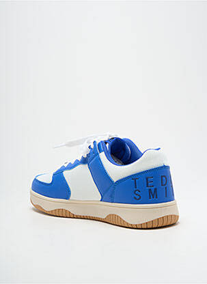 Baskets matière lisse bout rond bleu TEDDY SMITH homme
