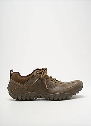 Baskets matière lisse bout rond marron CAT homme