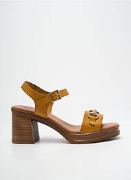 Sandales/nu pieds matière lisse talon de 7 à 9cm jaune EVA FRUTOS femme