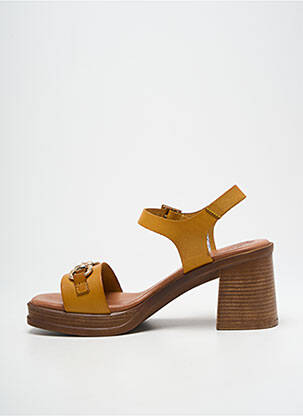 Sandales/nu pieds matière lisse talon de 7 à 9cm jaune EVA FRUTOS femme