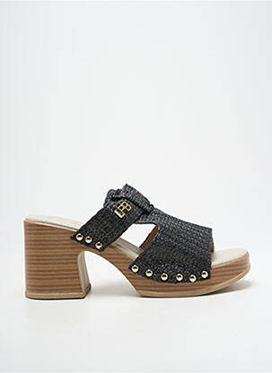 Mules/sabots semi compensé talon de 7 à 9cm noir LPB femme