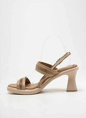 Sandales/nu pieds tissage satiné talon de 7 à 9cm marron PORRONET femme