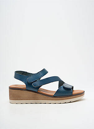 Sandales/nu pieds matière lisse talon de 4 à 6cm bleu MARILA femme