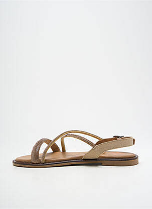 Sandales/nu pieds chiquet talon plat jusqu'à 3cm beige PORRONET femme