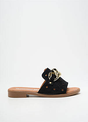 Mules/sabots tissage satiné talon plat jusqu'à 3cm noir INNOVATION femme