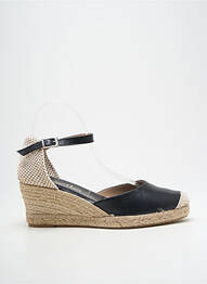 Espadrilles tissage satiné talon de 7 à 9cm noir MARILA femme