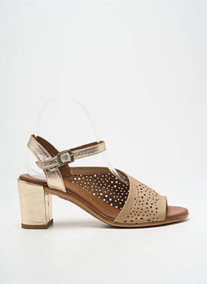 Sandales/nu pieds matière lisse talon de 4 à 6cm or LUNE & L'AUTRE femme