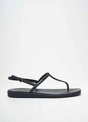 Tongs fermeture boucle(s) talon plat jusqu'à 3cm noir CROCS femme