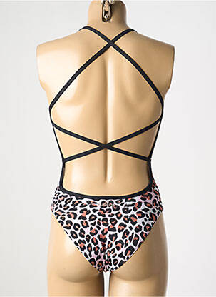 Maillot de bain 1 pièce effet matière satinée haut soutien-gorge emboitant noir FUNKITA femme