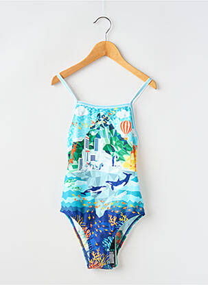 Maillot de bain 1 pièce imprimé fantaisie bleu FUNKITA fille