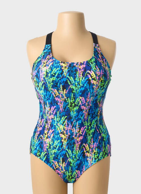 Maillot de bain 1 pièce imprimé fantaisie haut soutien-gorge avec mousse de rembourrage amovible bleu FUNKITA femme