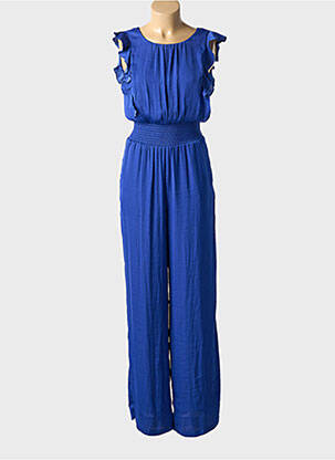 Combi-pantalon coupe fluide manches courtes bleu MORGAN femme