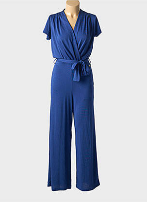 Combi-pantalon fermeture boutonnée au dos manches courtes bleu LOLA ESPELETA femme