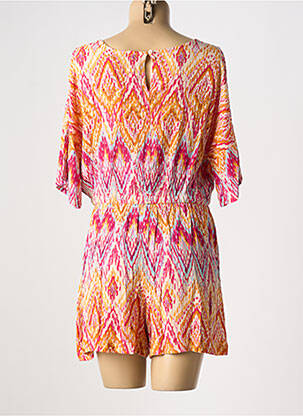 Combishort tissage crêpe manches courtes orange DEELUXE femme