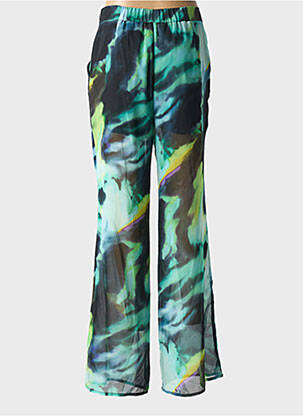 Pantalon large fermeture zip latéral taille normale bleu MORGAN femme
