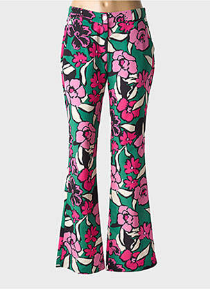 Pantalon flare taille élastique rose MORGAN femme