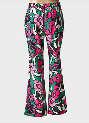 Pantalon flare taille élastique rose MORGAN femme