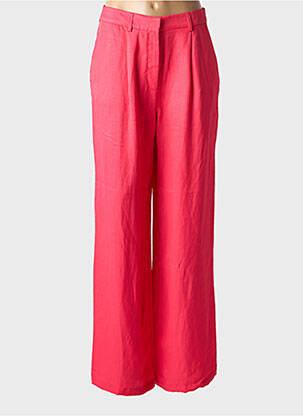 Pantalon large tissage crêpe taille haute rose SALSA femme