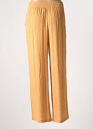 Pantalon droit tissage crêpe taille normale jaune MOLLY BRACKEN femme