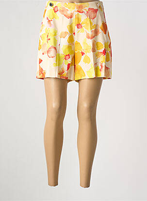 Short taille à pinces taille haute jaune MORGAN femme